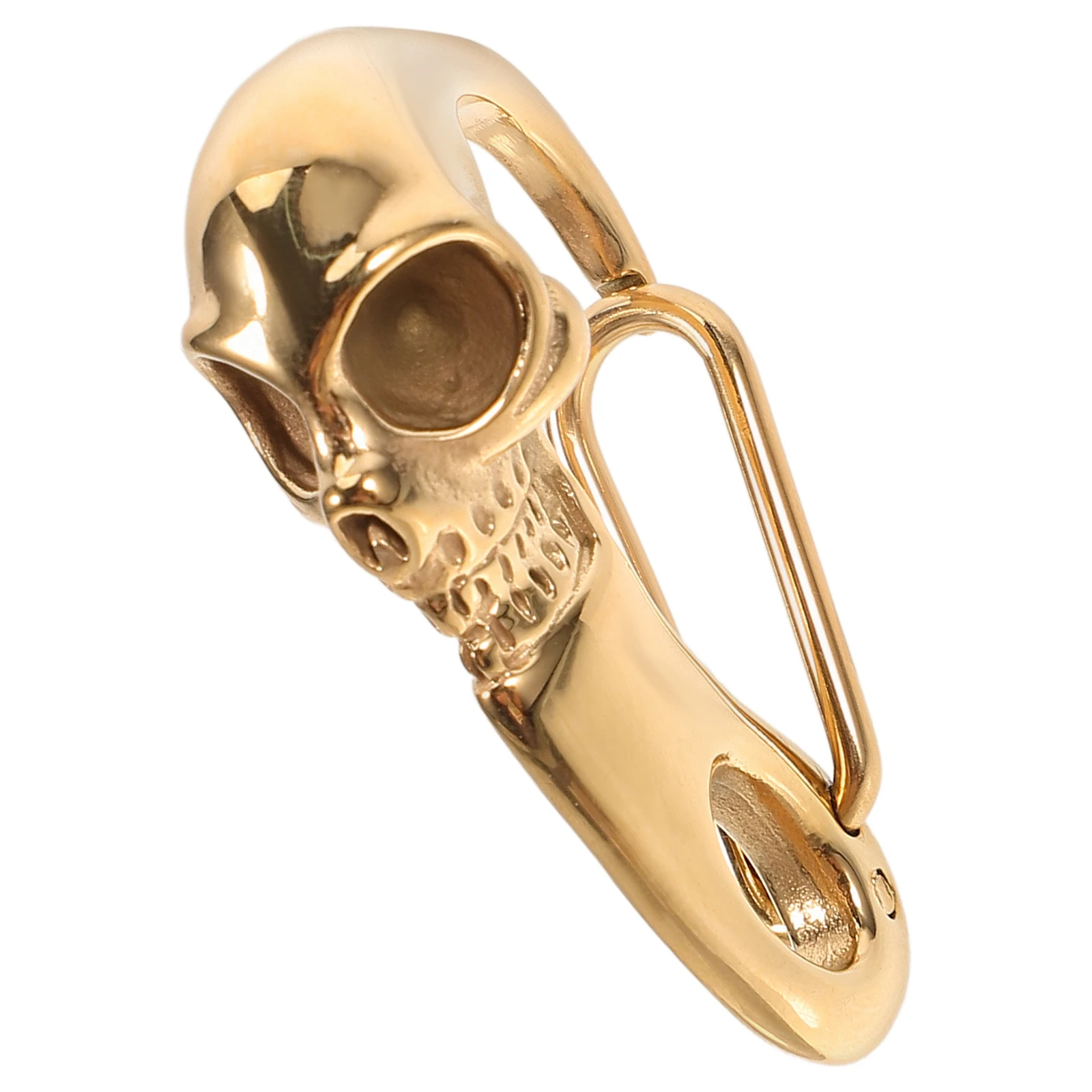 

Skull Keychain Stainless Steel Heavy Duty Carabiner Cool Punk Multipurpose Accessory Glow Clasp DIY Craft