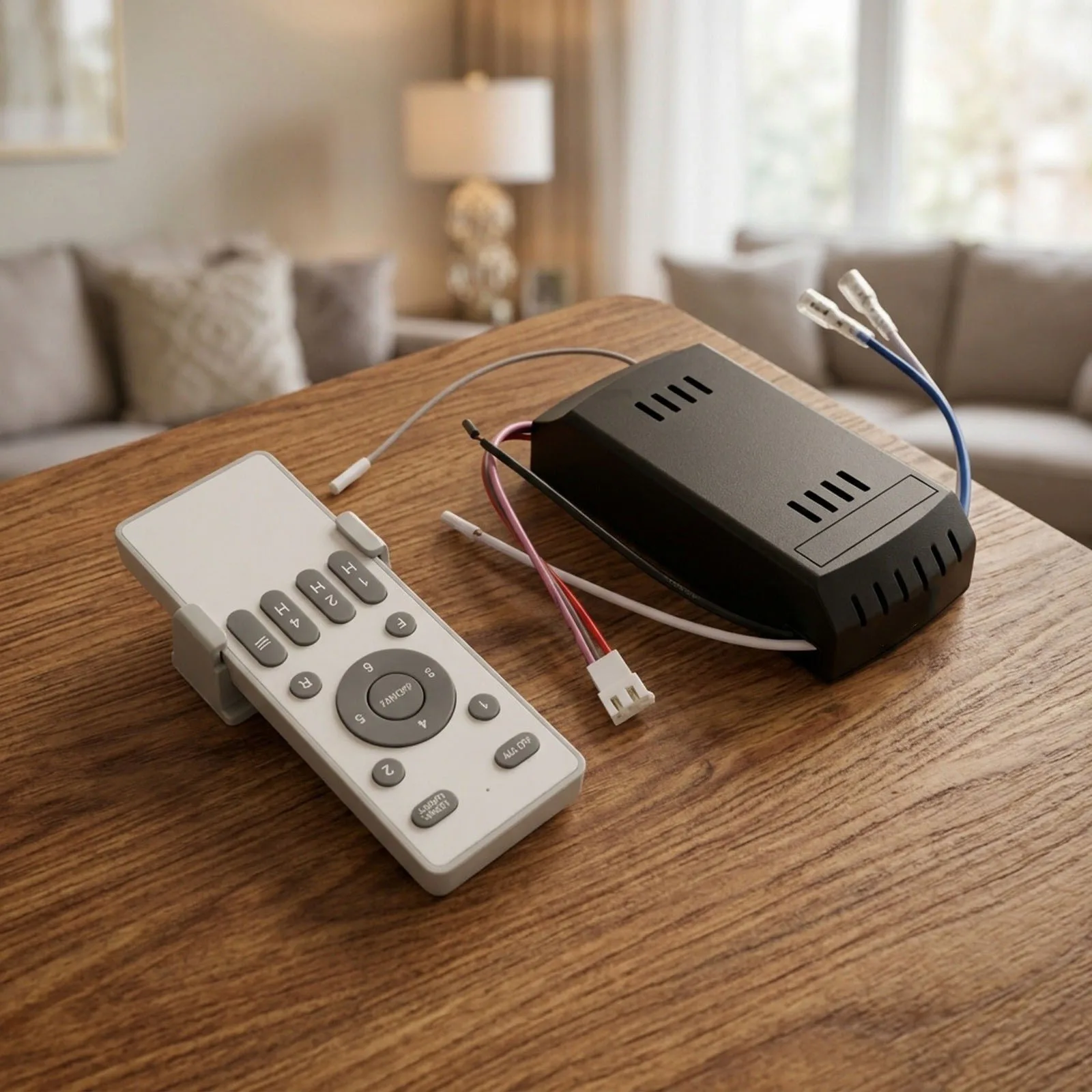 Remote Control Receiver for Ceiling Fan Light with Frequency Conversion Timer Switch and Six Fan Speeds for Comfortable Use