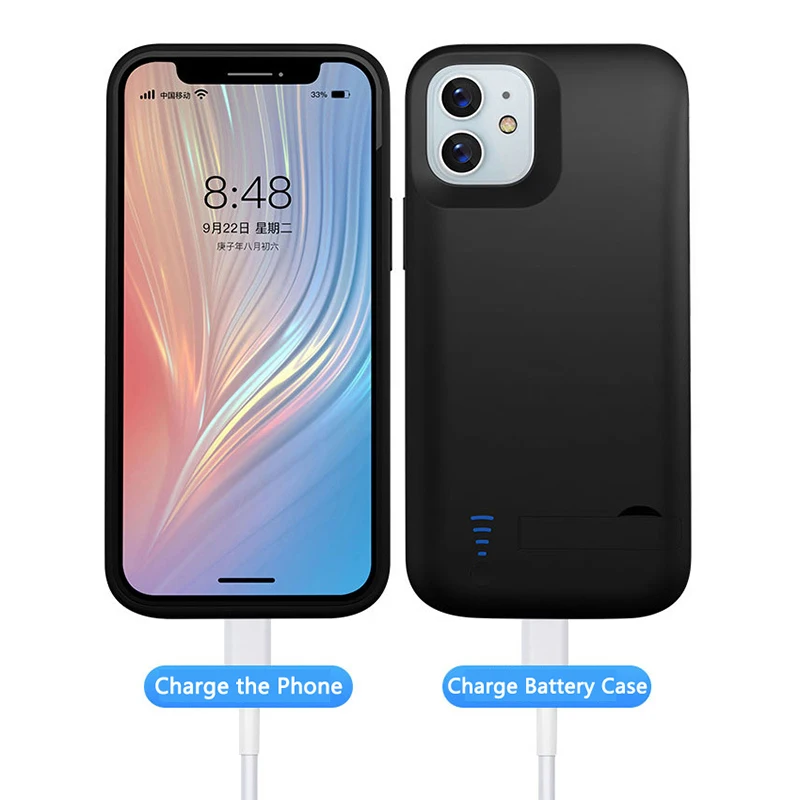 6000mAh Battery Charger Case for iPhone 12 13 14 15 11 pro max External Backup Power Cank Case for iPhone X XR XS Max 6 7 8 plus