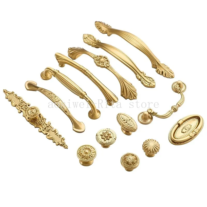 

American Brass Furniture Handle European Wardrobe Cabinet Shoe Cabinet Door Handle Kitchen Cabinet Knob Cupboard Door Pulls