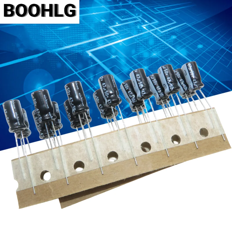Capacitor Nichicon Original, 47UF, Áudio 6X11 VR, 50V, 20Pcs