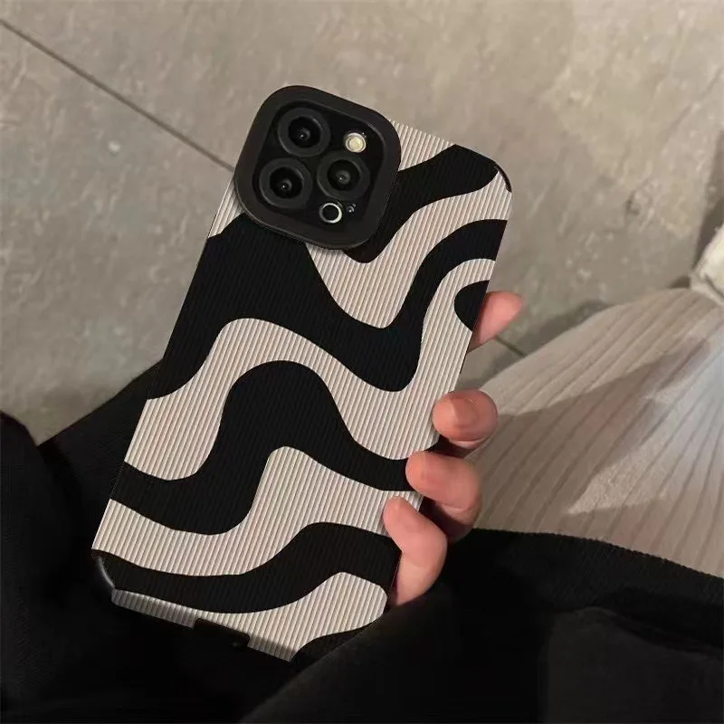 SEIRASSIM zebra stripes shockproof phone case for iphone 16 pro max 15 plus 14 13 11 silicone back cover for iphone 12 pro shell