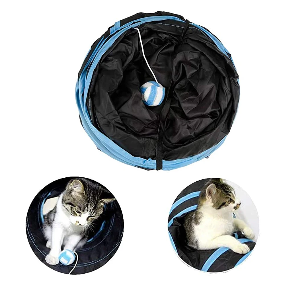 3 Holes 2Colors Foldable Pet Cat Tunnel Indoor Outdoor Pet Cat Training Toy For Cat Rabbit Animal Play Tunnel Tube Y-Joint