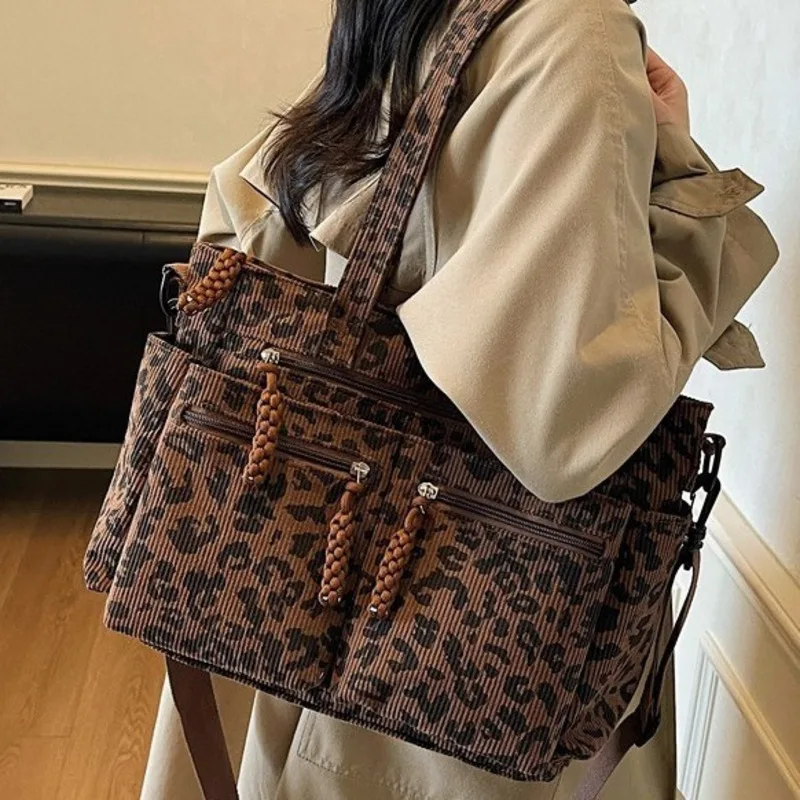 

European And American Handbag Large Capacity Leopard Print Women's New Korean Version Simple Ladies Shoulder
