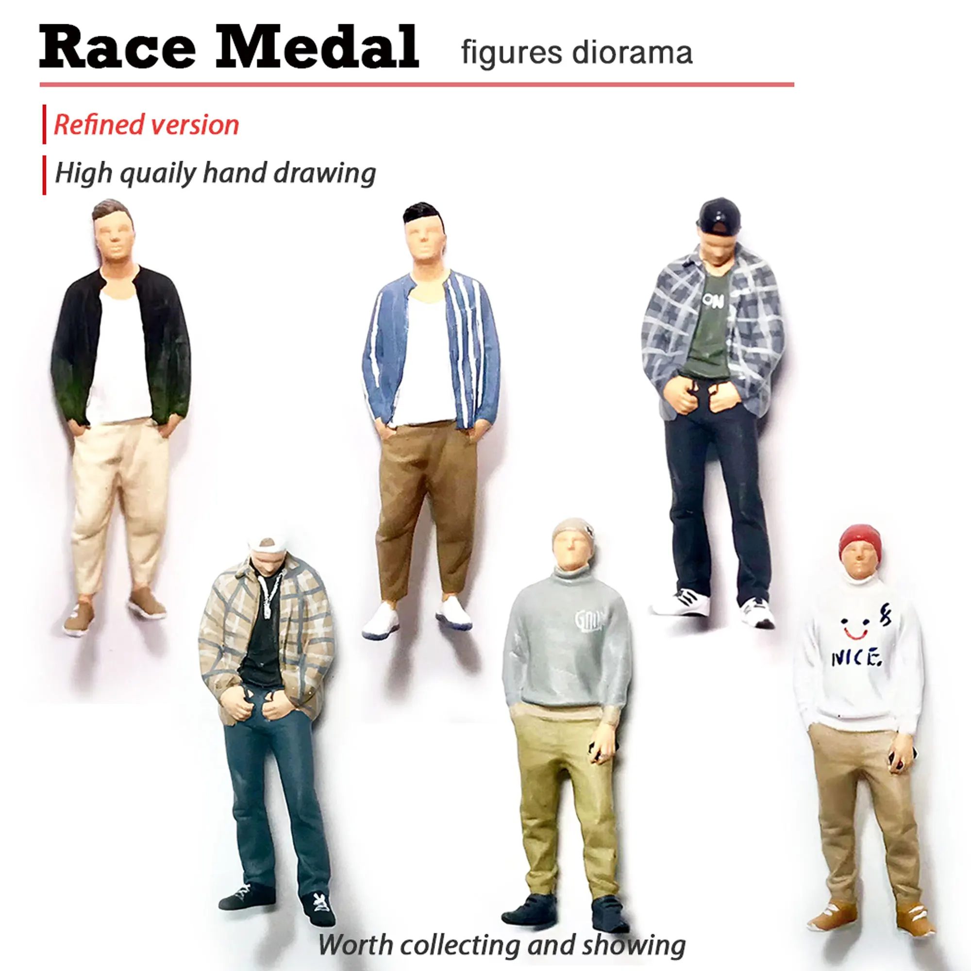 Rm1/64 Scene model, Character model, sandtable building model, DIY handmade mini color action figure, handsome man