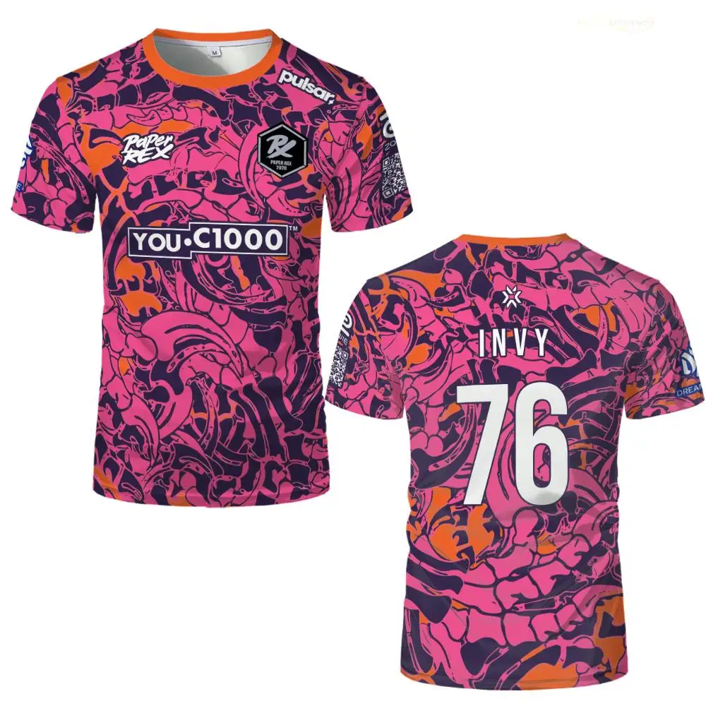 Paper Rex 25/26 Match Jerseys PRX Valorant Esports League Training Uniforms Customizable ID Unisex Fan Short-Sleeve T-Shirts