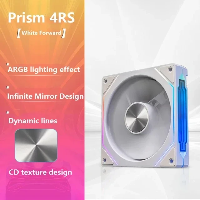 Prisma 4RS ARGB CPU Case Fan 120mm Infinity Spiegel Ontwerp 5V 3PIN Moederbord Verlichting Sync 4PIN PWM 800-1800RPM Case Koeler Fan - afbeelding 1