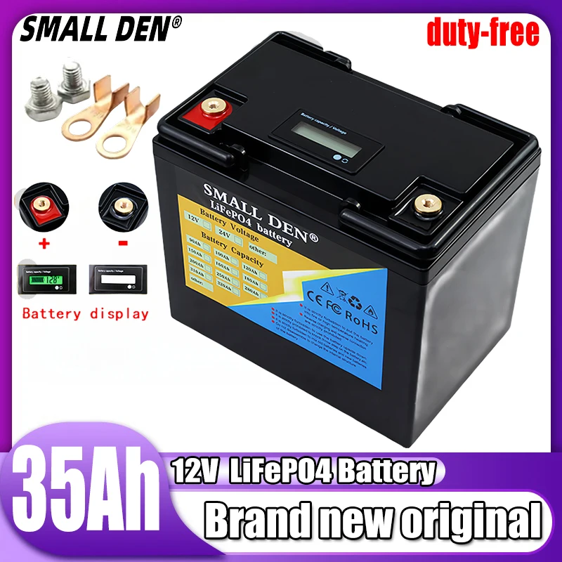 

12v 35ah lifepo4 Batterie 650W 4S LCD Display eingebaut in BMS 12.8V elektrisches Boot RV Camping Spielzeug Auto Inverter Sol aa