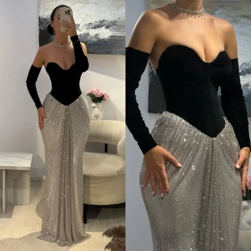 

High Quality Customized Floor Length Pleat V-neck Sleeveless A-line Vestido De Festa De Casamento Robe De Soirée Femme Chic