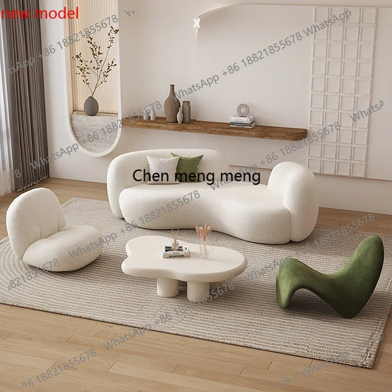 N138  Nordic Cream Style Homestay Sofa Modern Minimalist Living Room Reception and Rest Area Office Sofa Beauty Salons Furniture