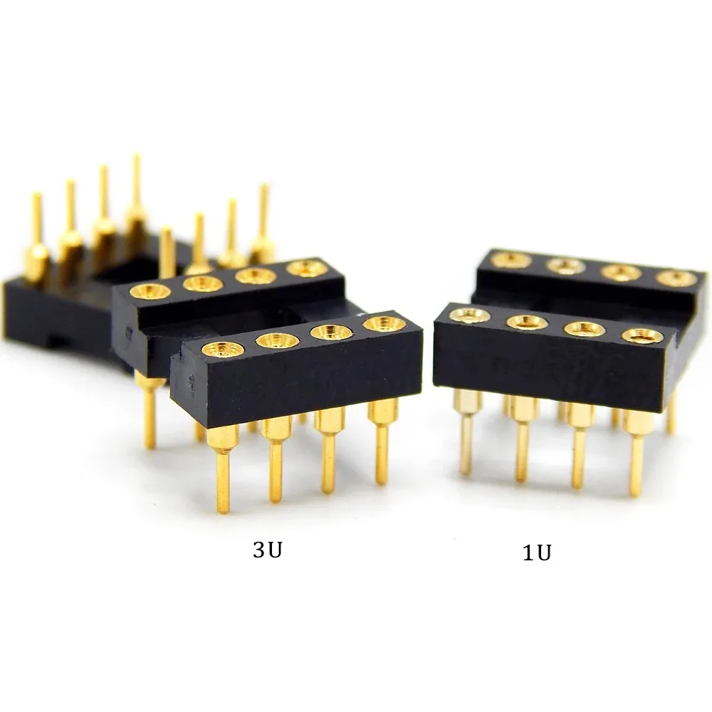 10pcs 3U gold-plating SOP 8 DIP8 DIP-8 Dip 8 DIP SSOP8 PCB IC OP AMP Socket operating amplifiers Feet Upgrade IC chip Connector