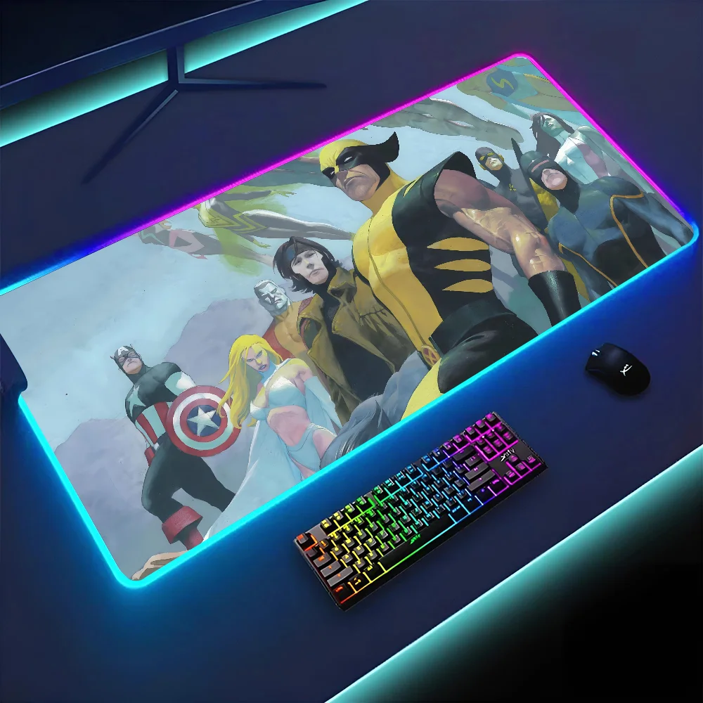 Movie Star Wolverine Mousepad XXL RGB Gaming Mouse pad HD Black Gamer accessori Large LED