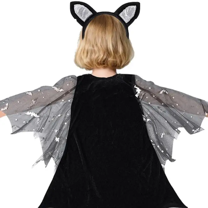 Costume chauve-souris 652F, accessoires Costume Cosplay chauve-souris d'halloween, robe à ailes