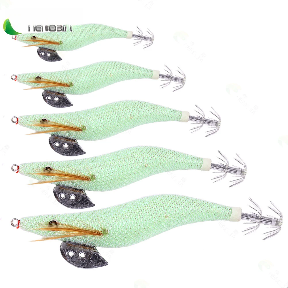 Künstlicher Angelköder, weiße, leuchtende Holzgarnelen, künstlicher Köder in einer Box, harter Köder, Garnelen-Angelköder, Meeresangelköder, Tintenfisch-Angelköder, Neu – Detail 2