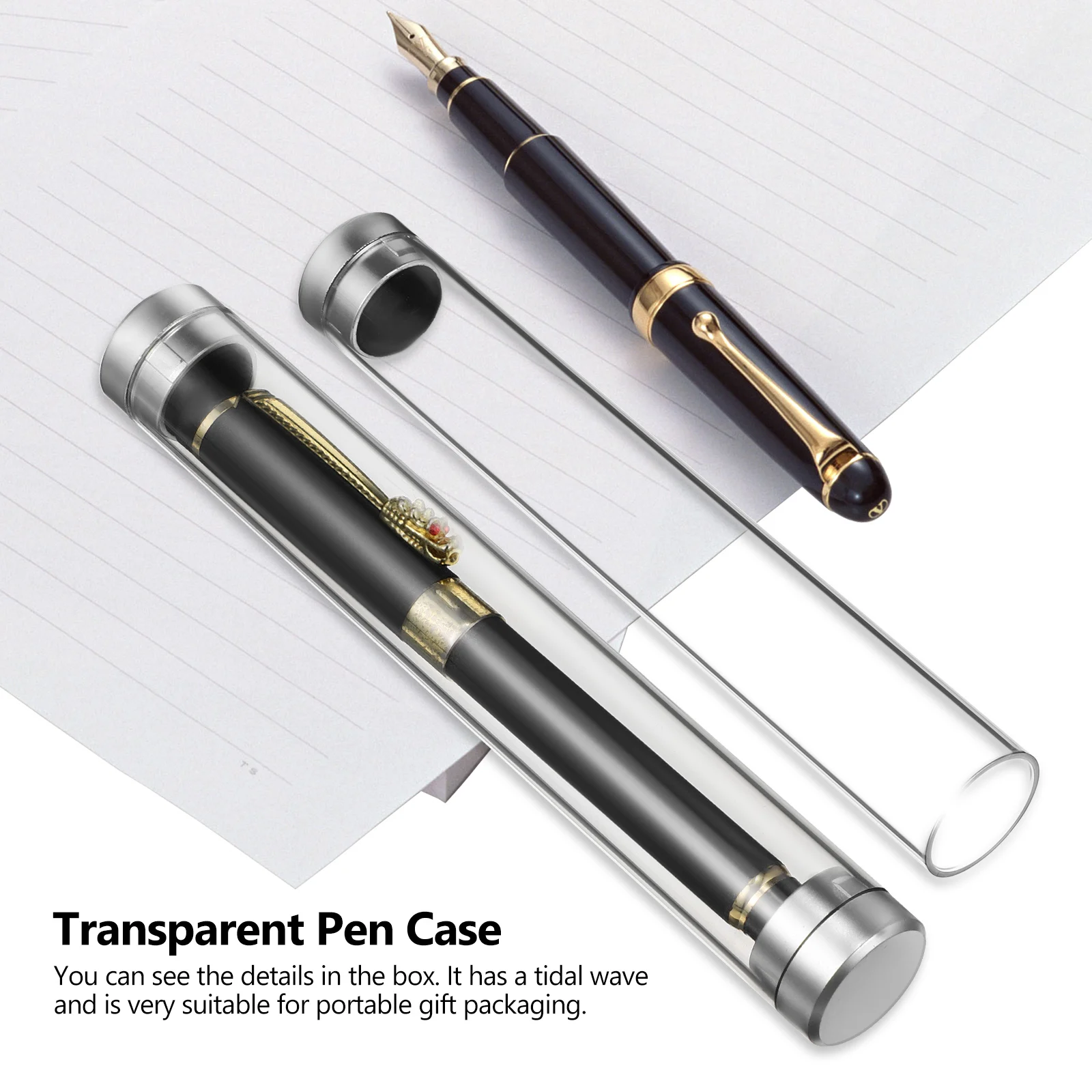 

10 Pcs Acrylic Pen Container Transparent Single Tube Holders for Office School Supplies
