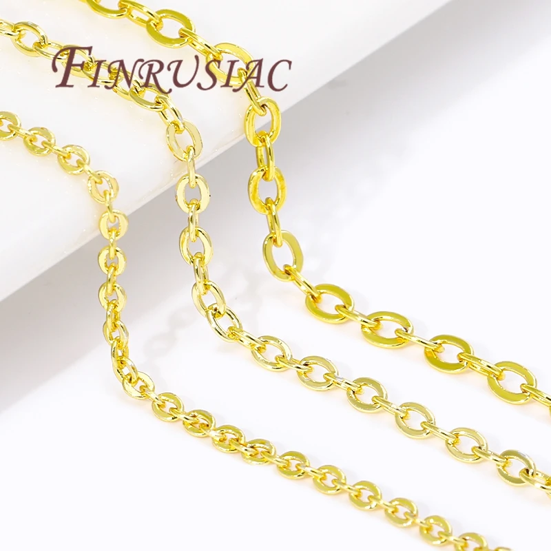 1.2mm 1.6mm 2mm 18K Gold Plated Chains O Shape Chains For DIY Jewelry Making Necklace Accessories,Bulk Chain Wholesale image 4