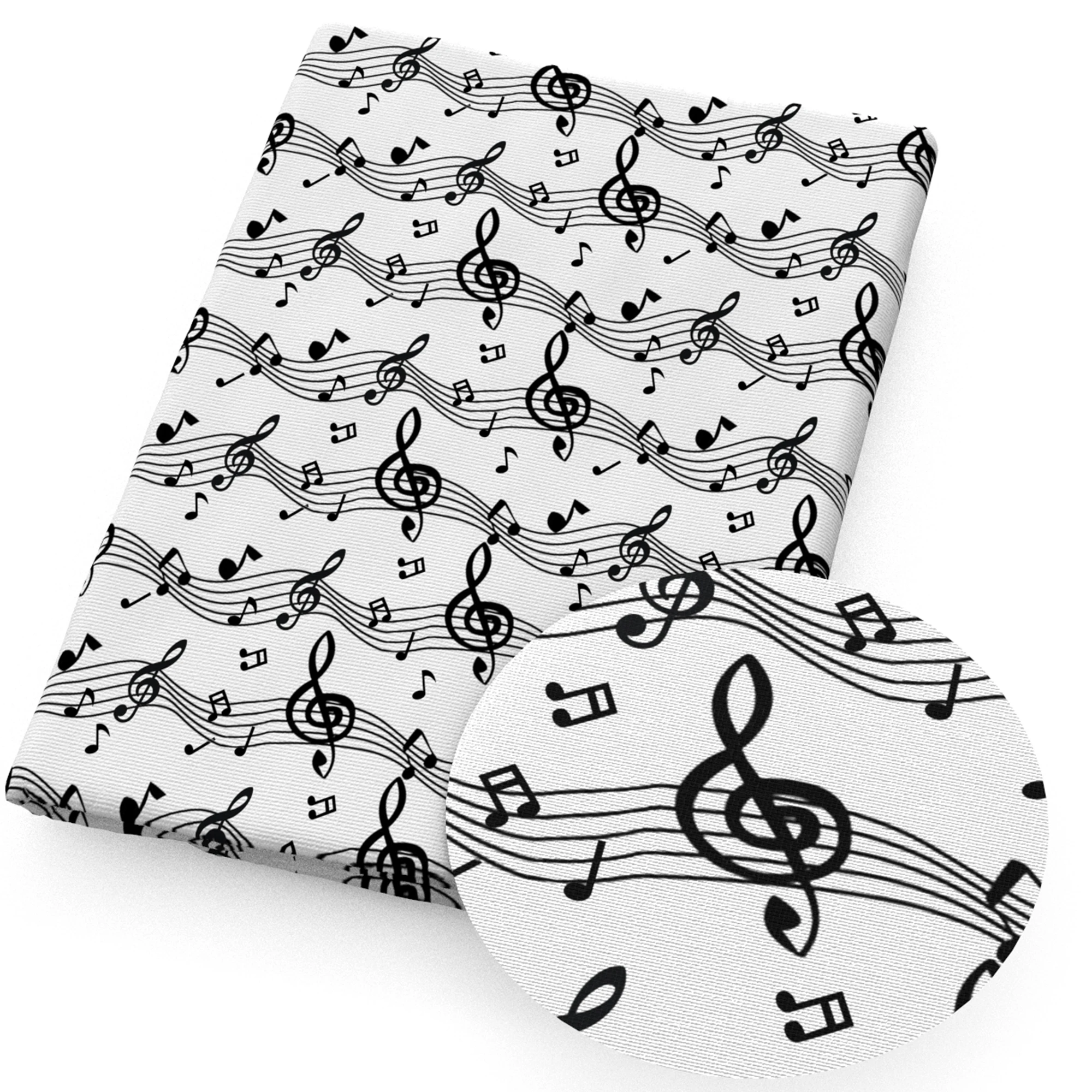 50*140cm Music Notes Printed Polyester Pure Cotton Fabric Material Patchwork Sewing Quilting Fabric Quilt Needlework,1Yc7436