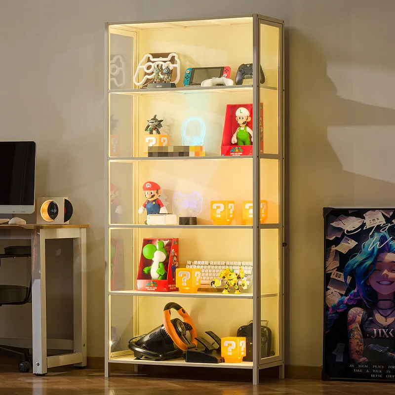 Figure display cabinet floor-to-ceiling building block acrylic transparent shelf