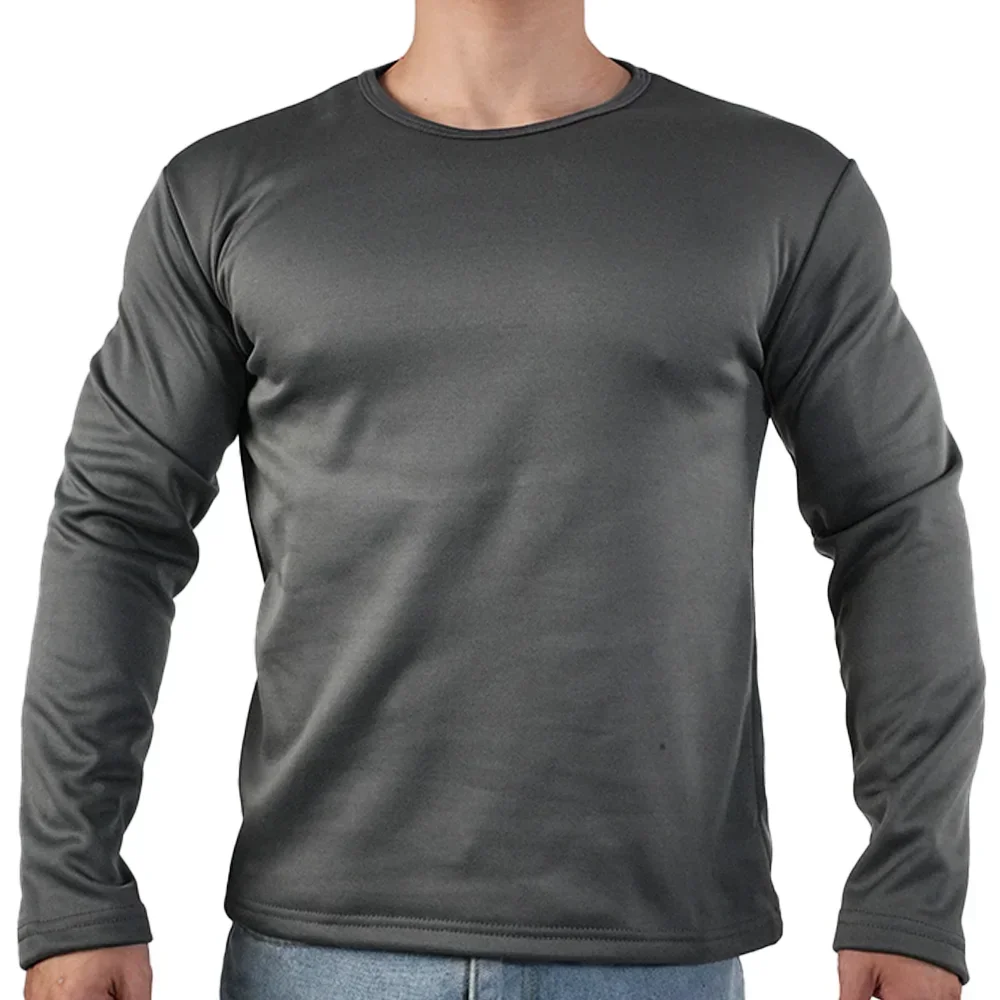 Men's Winter Thermal Long-sleeved T-shirt Wear Extreme Cold Weather Base Layer Top Fleece Lined Winter O-Neck Bottoming Shirts