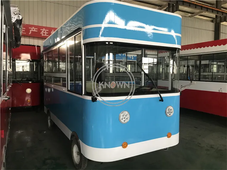 Carrinho de reboque de comida móvel de alta qualidade cor azul 2,8 m frete grátis por mar