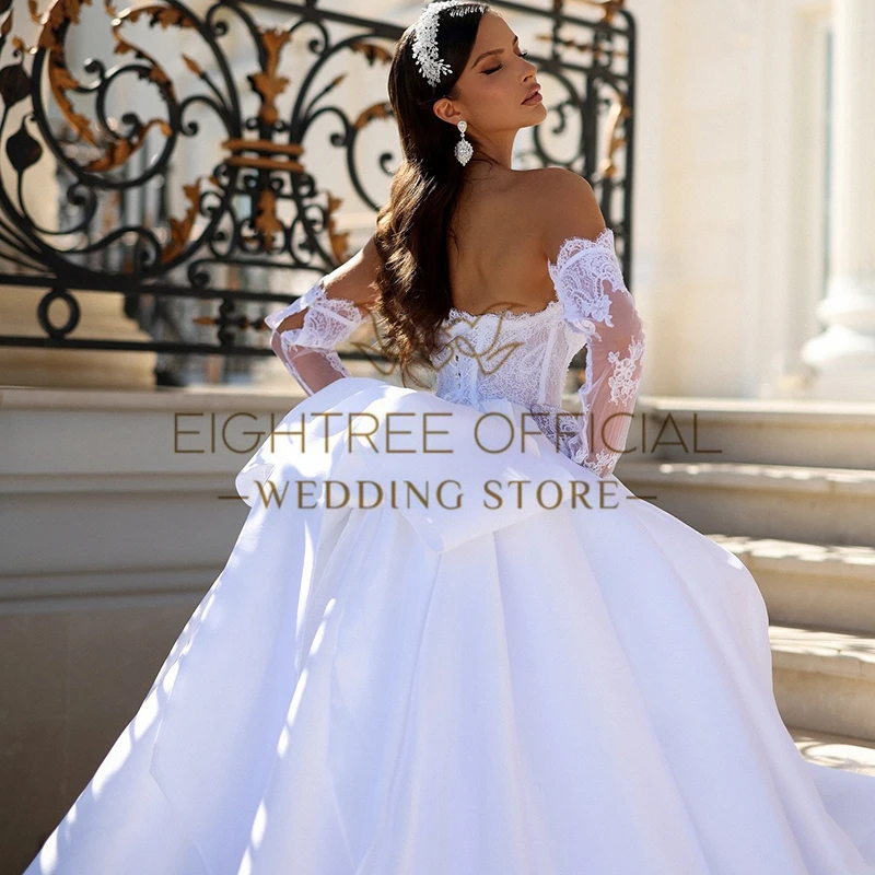 Achitree weiße Prinzessin Brautkleider träger lose Spitze rücken freie Brautkleider Boho Braut ball Ballkleid Bestidos de Novia