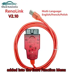 Renolink V2.10 OBD2 Cable for Renault Renolink V1.99 Upgraded Version ECU Programmer Air-bag Reset ECM UCH Key Coding Auto Tools