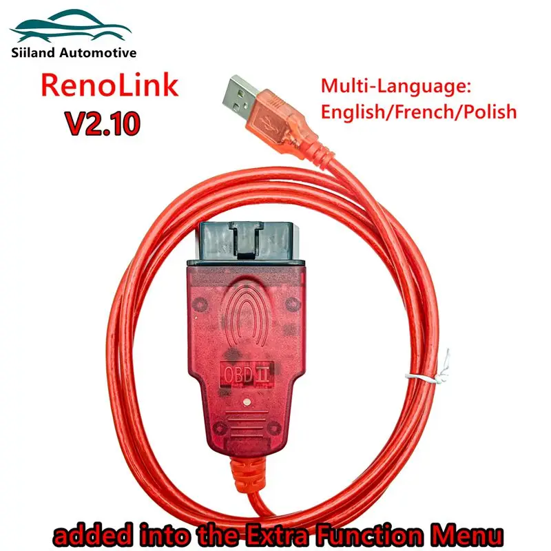 Renolink V2.10 OBD2 Cable for Renault Renolink V1.99 Upgraded Version ECU Programmer Air-bag Reset ECM UCH Key Coding Auto Tools