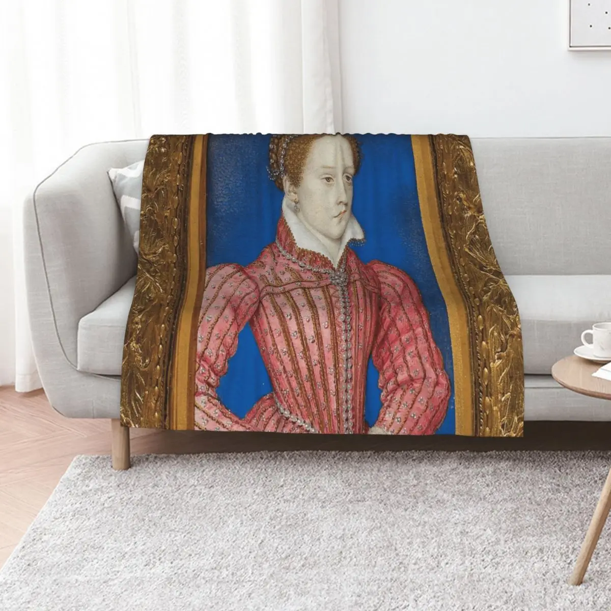

Mary Queen of Scots Vintage Portrait Throw Blanket valentine gift ideas Quilt Plaid on the sofa Sofa Blankets