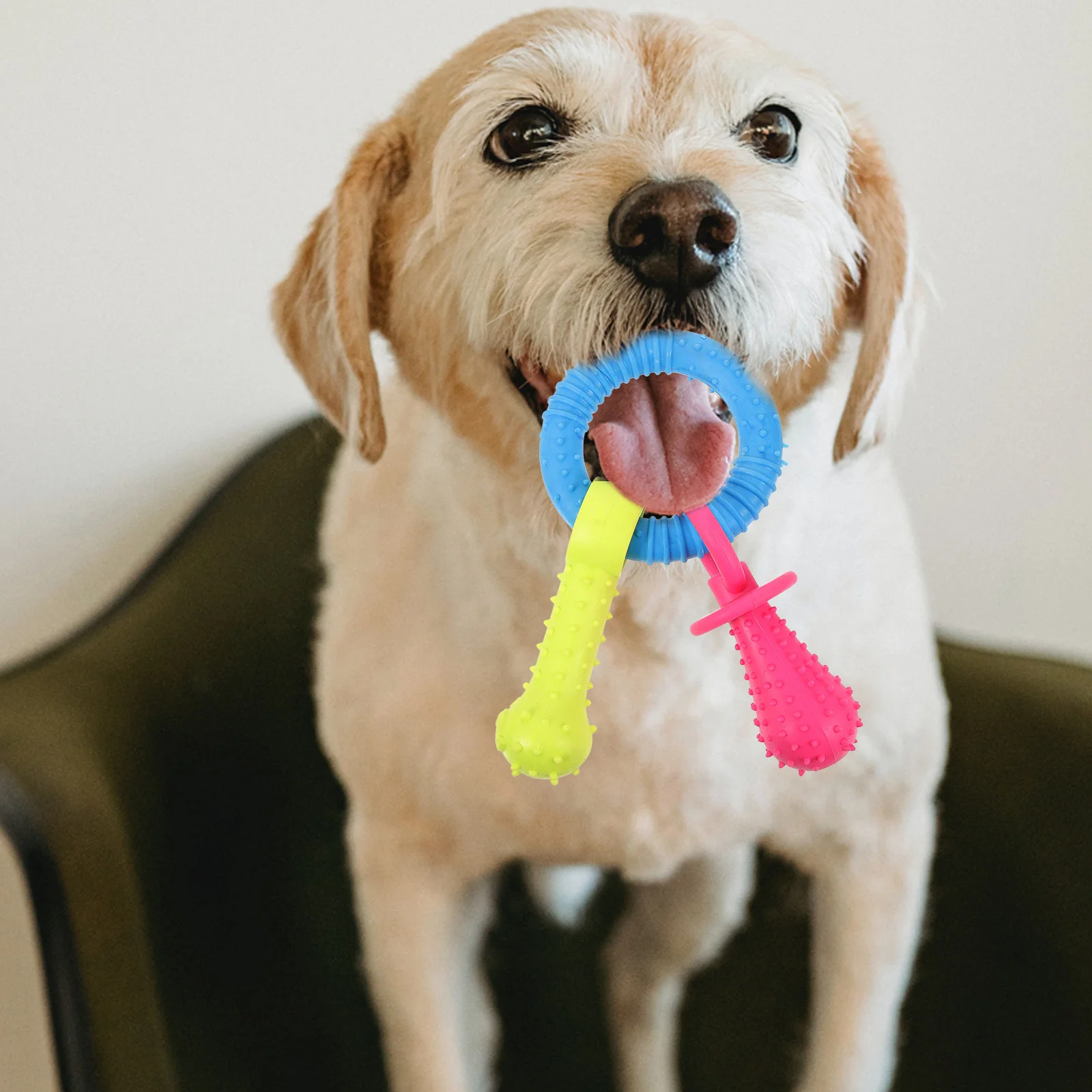 

Pet Dog Pacifier Chew Plaything Puppy Teething Dental Cleaner Biting Play Chew Small Medium Large Dogs Interactive Fun