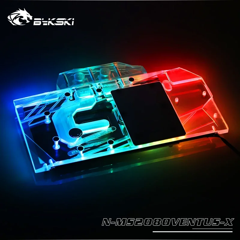 BYKSKI GPU Water Cooling Block for MSI RTX2080 VENTUS 8G V2/RTX2070 supper 8G VENTUS/Full Cover Copper Radiator Block/ RGB Light