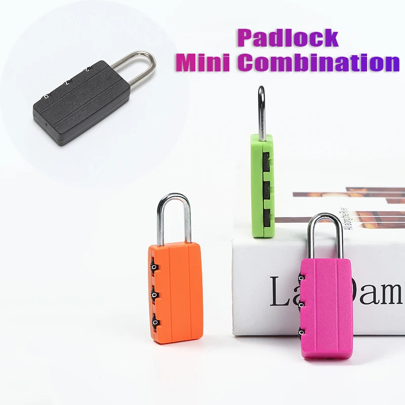 3 Dial Digits Code Number Password Combination Padlock Safety Travel Security Mini Lock for Luggage Lock Padlock Gym Hardware