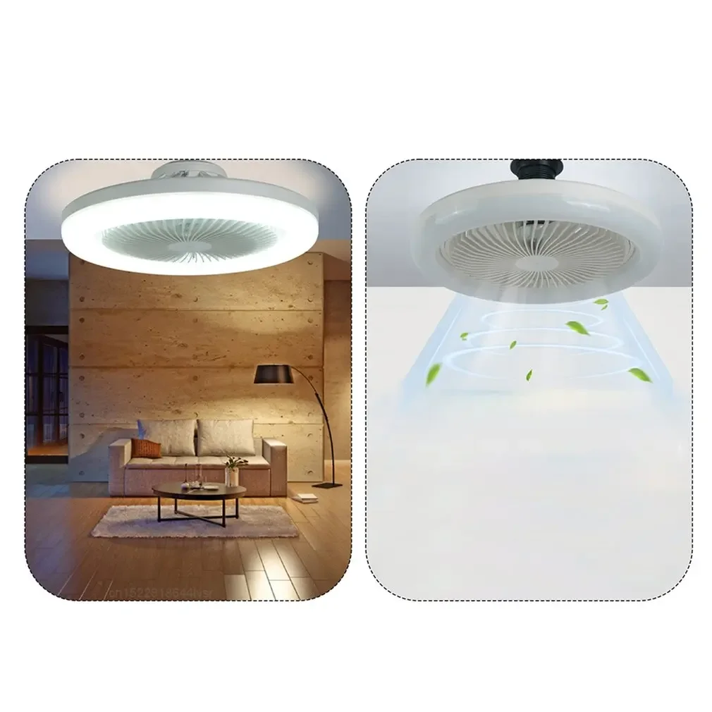 Ceiling Fans For Bedroom Living Room Ceiling Fans With Remote Control and Light LED Lamp Fan E27 Converter Base Smart Silent