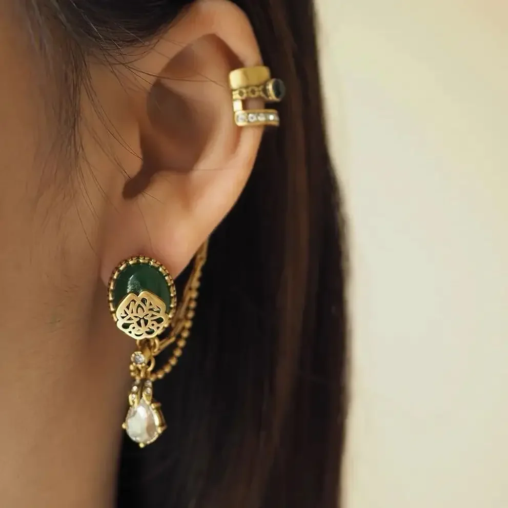

Earrings Fashion Personality Light Luxury Vintage Single Ear Hanging Piercing Aretes De Mujer Pendientes Brincos Boucles
