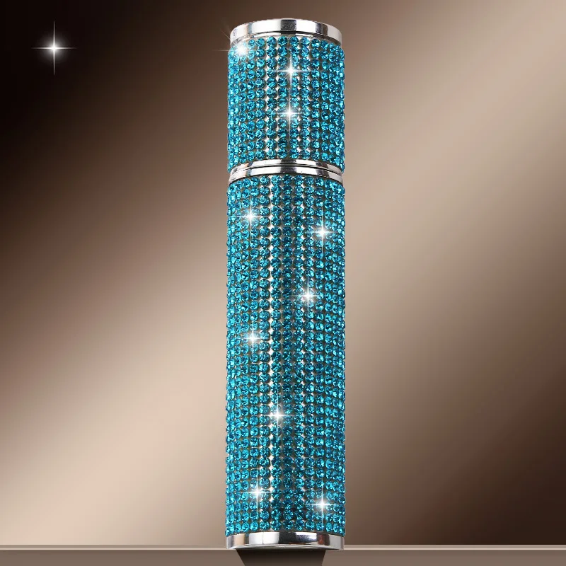 ขวดน้ำหอมแบบพกพาขนาด 10 มล. ประดับเพชร ขวดแก้วสำหรับแบ่งบรรจุ ของขวัญแบบพกพา ขวดสเปรย์แบบถอดได้ เติมได้