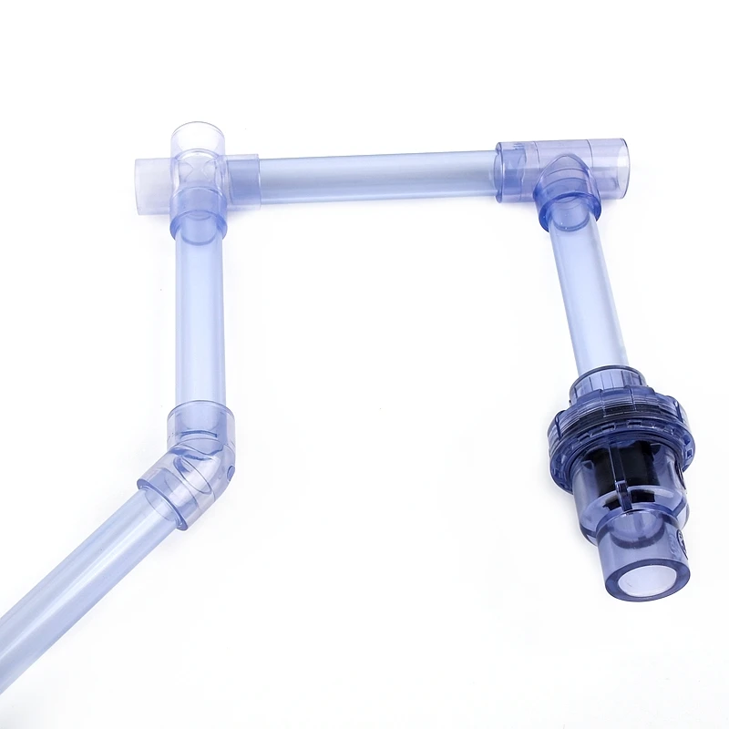 Transparent Blue Pipe for Garden Watering UPVC Frame Fittings Aquarium Fish Tank Accessories 1PC I.D 16mm~110mm 0.5m Long