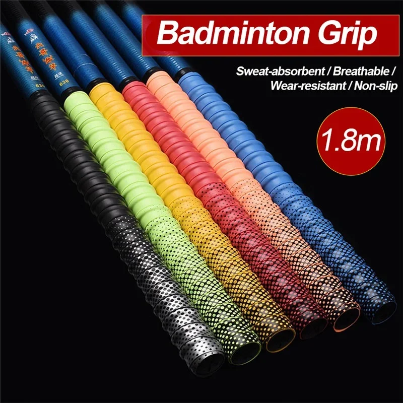 Gradient Anti-slip Sweatband Breathable Badminton Grip Tennis Overgrip Sport Tape Windings Over For Fishing Rod