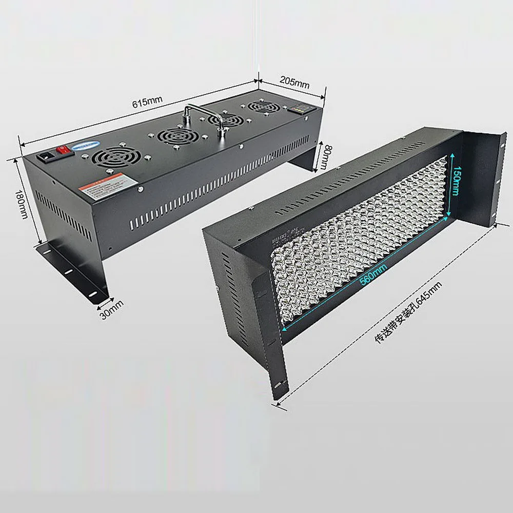 720W 615mm Length 395nm 365nm 405nm PLC Ultraviolet Light Curing Machine Lamination LED Resin Conveyor UV Curing Lamp