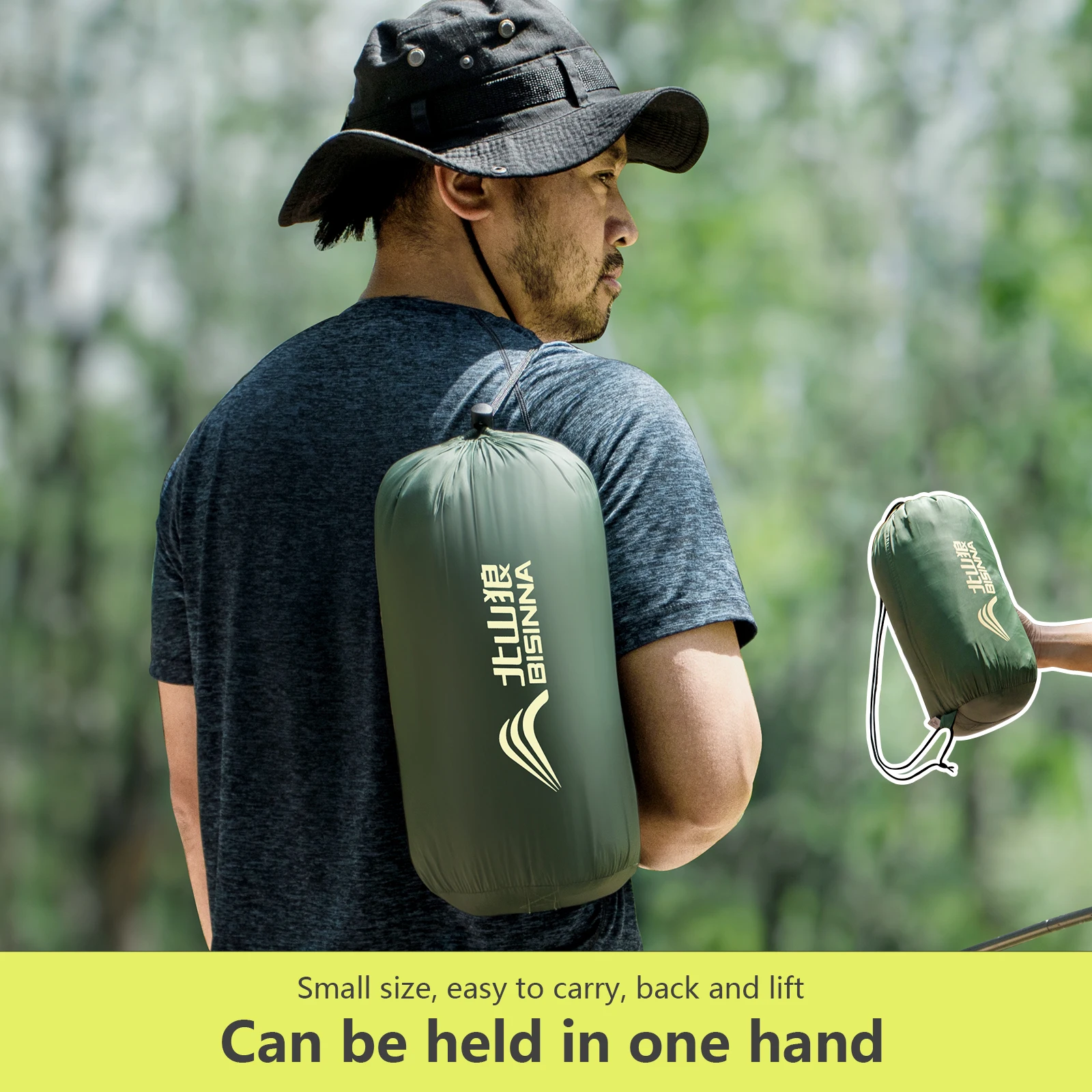 BISINNA Сверхлегкий спальный мешок для кемпинга, весна-лето, рюкзак, спальный мешок, большое одеяло для походов на пляже