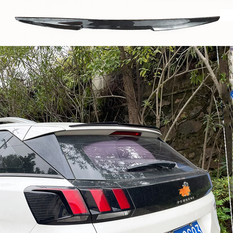 

For Peugeot 4008 Spoiler 2016-2022Year Hatchback Roof Spoiler PU Plastic Carbon Look Black Rear Wing BodyKit Accessories Styling