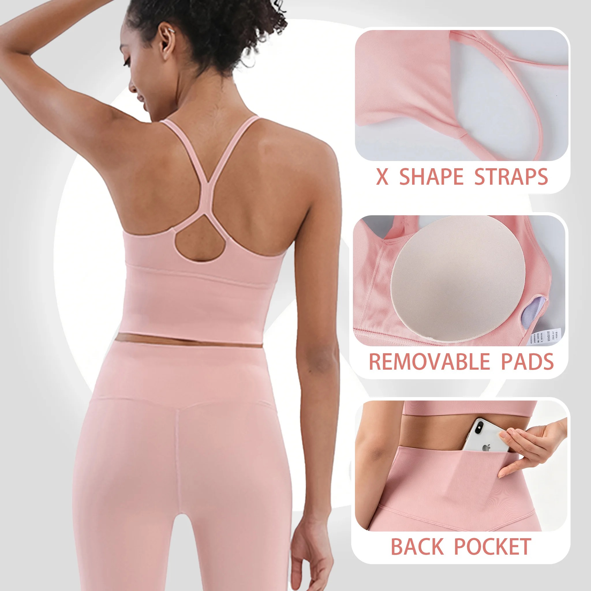 Women\'s Naked Feeling 2 Piece Gym Set - Seamless Sports Bra & High Waist Leggings, Shockproof Breathable Fitness Clothing, S-XL