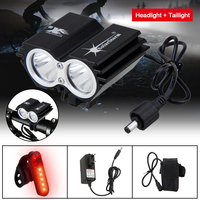 Waterproof LED Bicycle Lantern Front Handlebar Bike Flashlight for Safety Night Cycling with Bicycle Tail Lights