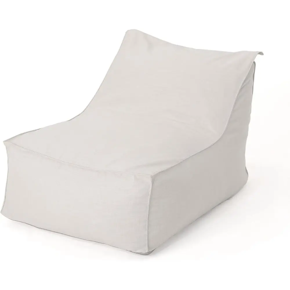 

Outdoor Khaki Water-Resistant Fabric Bean Bag Lounger - Tulum Style
