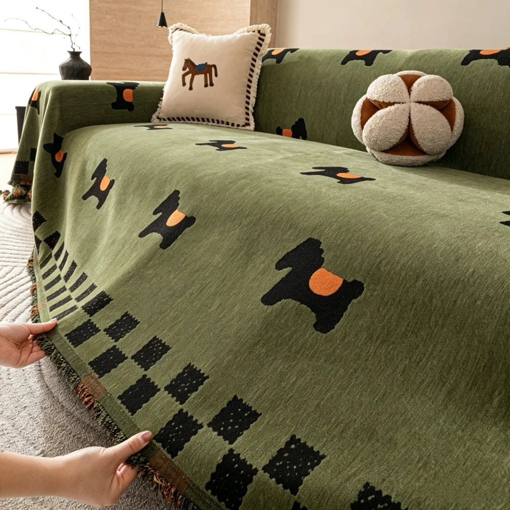 High-End Universal Sofa Cover Fabric All-Season Anti-Slip Anti-Scratch Cat Blanket for Living Room Furniture Protection