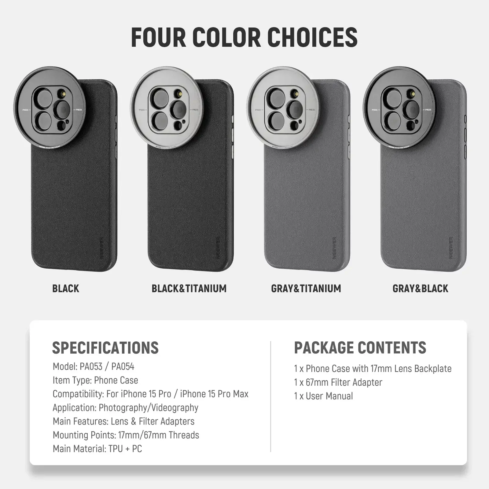 Photography Phone Case Magnetic Charging All-inclusive Lens Cell Phone Protective Case Compatible with IPhone 15 Pro 15 Pro Max