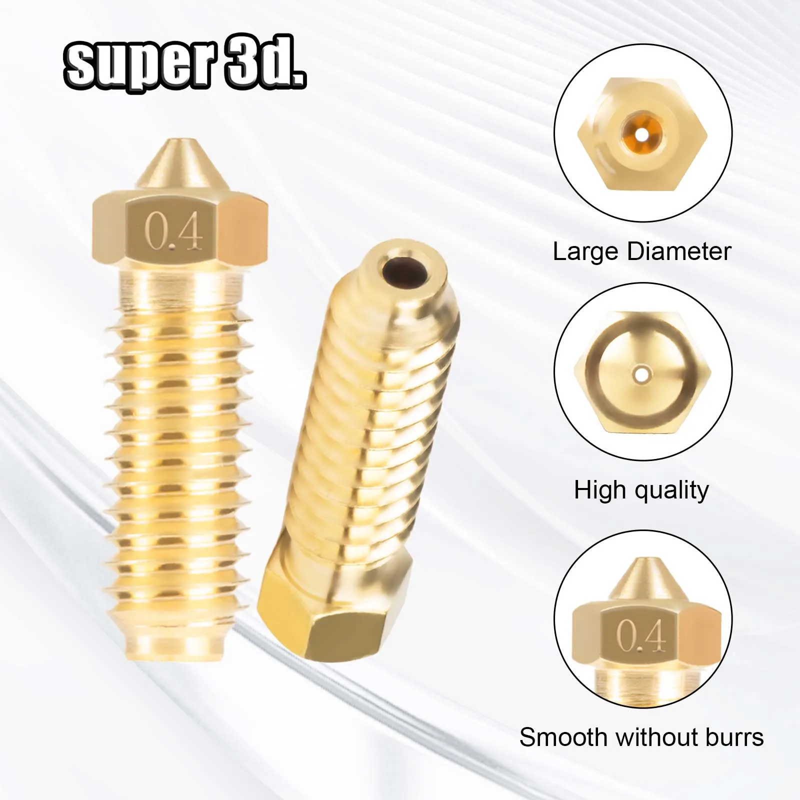 Anycubic-boquilla de garganta de termistor Kobra 3 Hotend, Kit de actualización de piezas de impresora 3D, boquillas de latón de 2024, 0,4 y 0,6 MM,