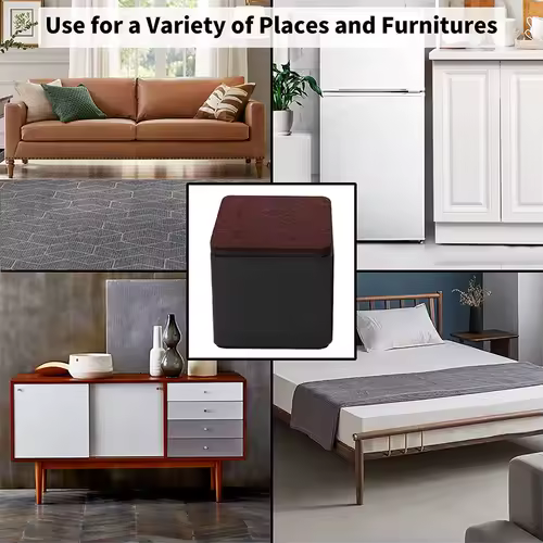 Bed Furniture Square Risers Solid Steel Bed Furniture Post Lifts Protect Floors Anti Scratch Wood and Carpet Surface Heavy Duty - Image 4
