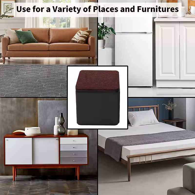Bed Furniture Square Risers Solid Steel Bed Furniture Post Lifts Protect Floors Anti Scratch Wood and Carpet Surface Heavy Duty - Image 4