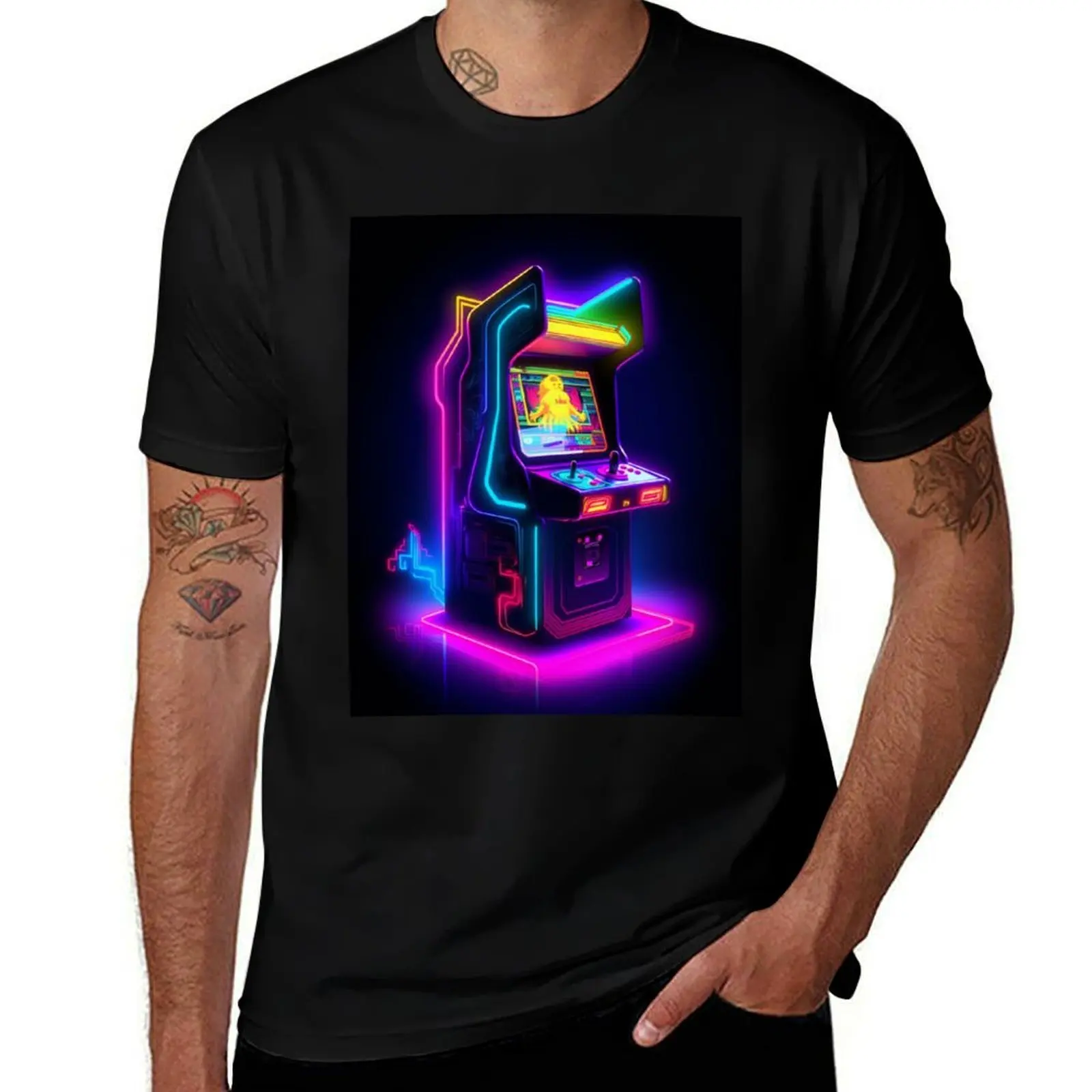 

Classic neon arcade T-Shirt boys animal print sports fans graphic shirts valentines boutique clothes t shirts for men pack