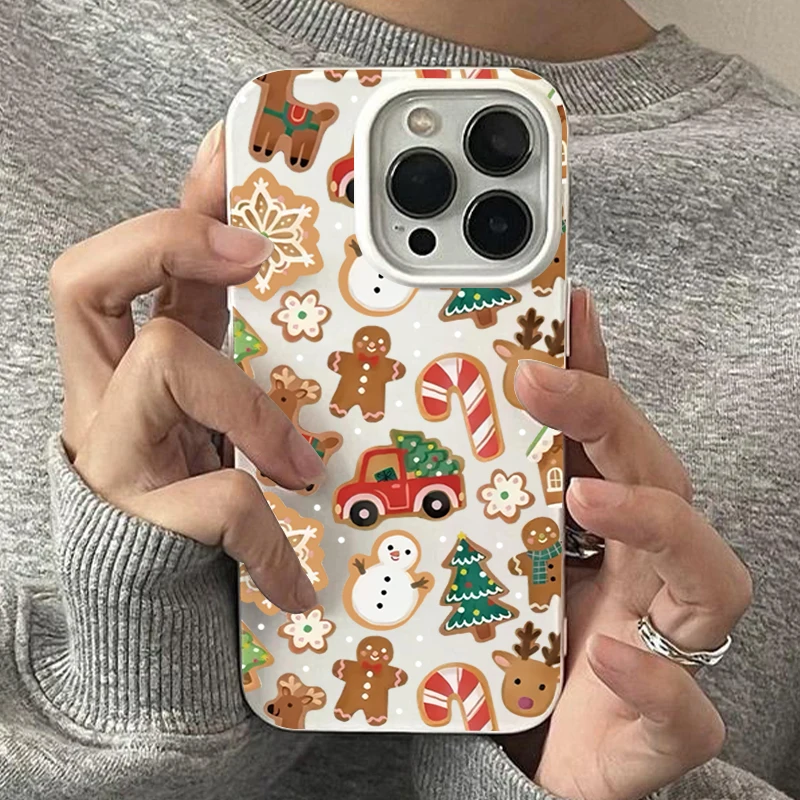 Custodia per telefono Gingerbreadman di Natale per iPhone 17 Air 16 14 13 12 11 Pro Max 14 Plus Custodia morbida in TPU per custodie iPhone 16E 15 Pro