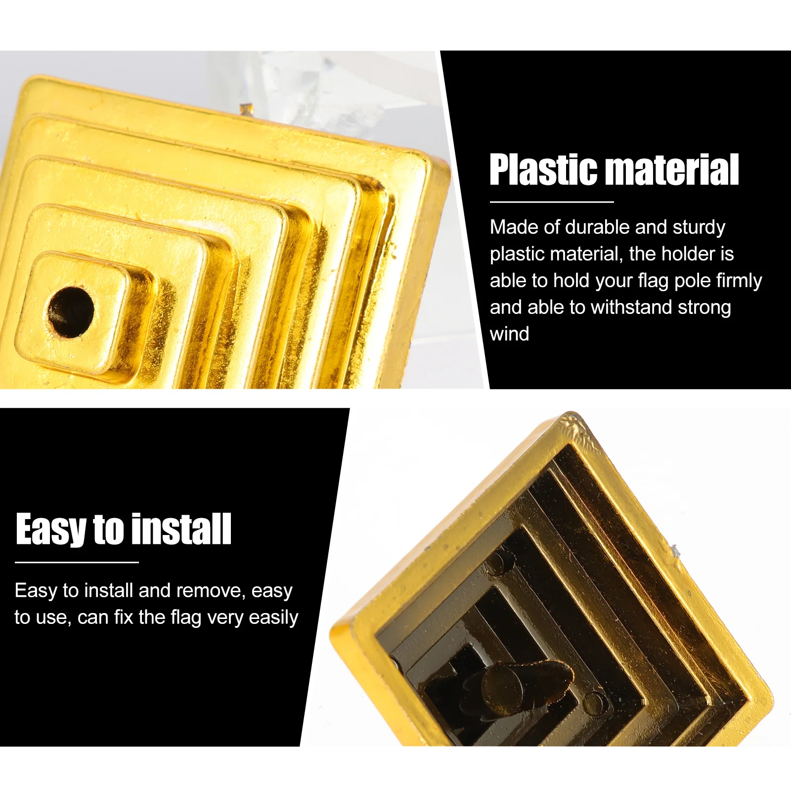 30pcs Desktop Flag Pole Holders Square Plastic Base For Office Meeting Tabletop Flag Display Flagpole Stands Accessories